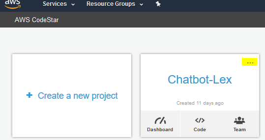 excluir o projeto do codestar