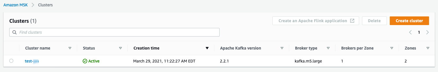 select cluster name