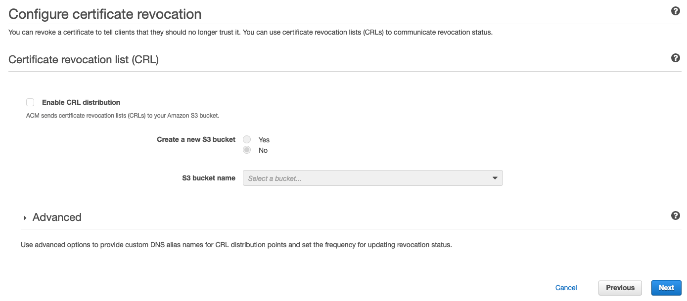 Configure certificate revocation