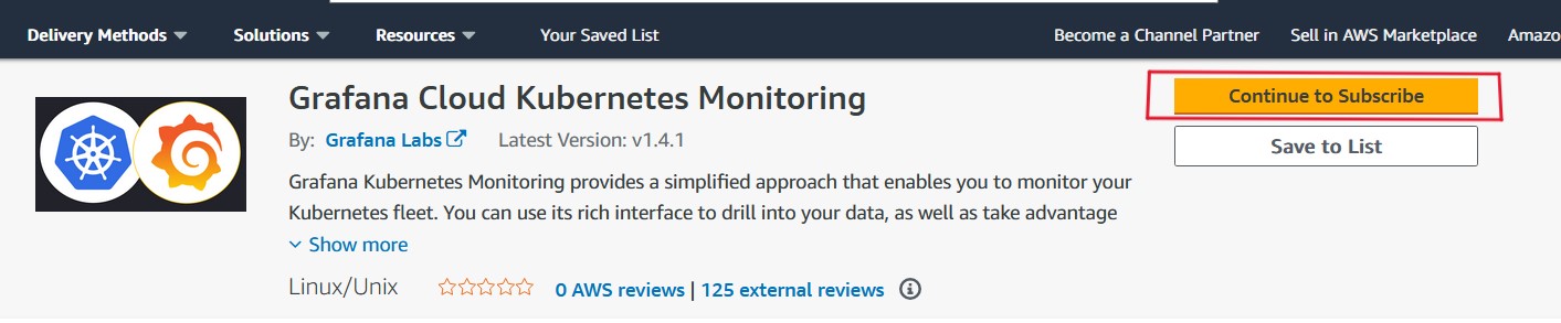 Grafana Cloud Kubernetes Monitoring Listing