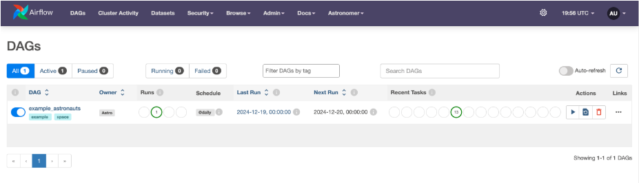 Astro user interface