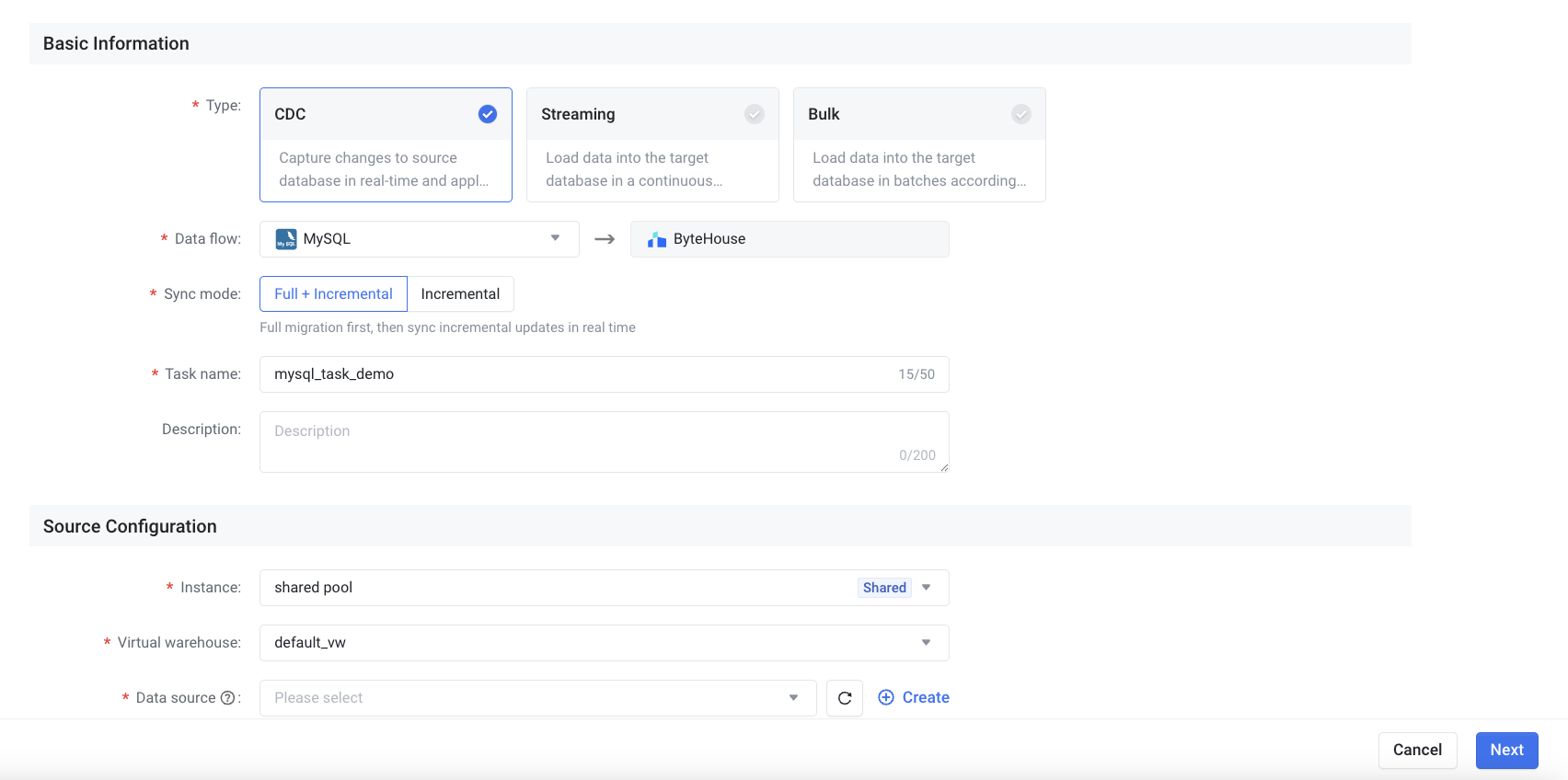 CDC synchronization tasks