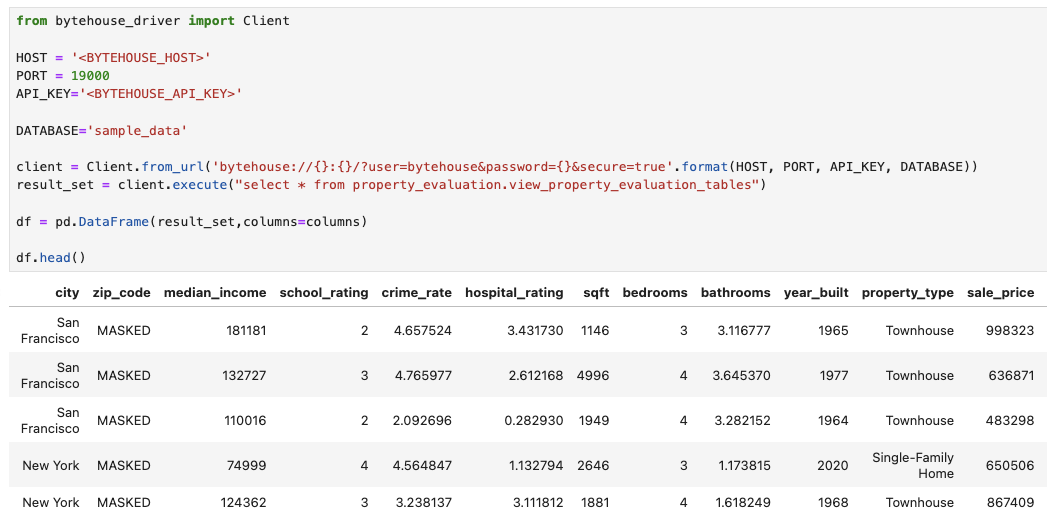 Connect Jupyter Notebook to ByteHouse