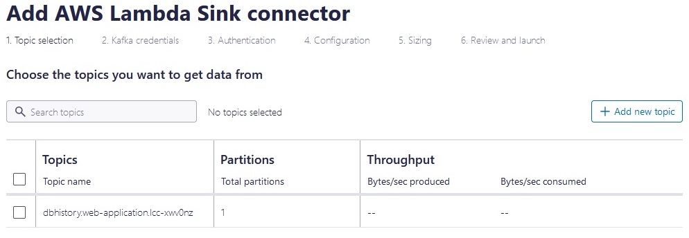 Add AWS Lambda Sink connector