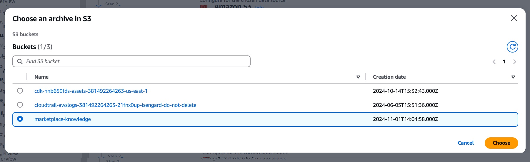 Amazon S3 choose archive marketplace knowledge