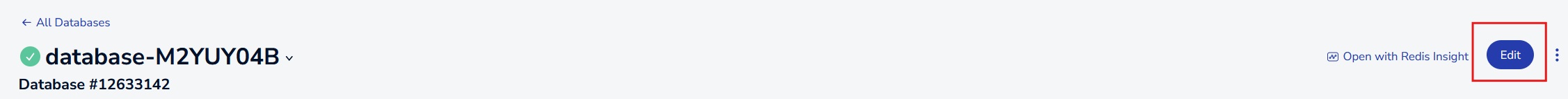 AWS Database configuration edit button