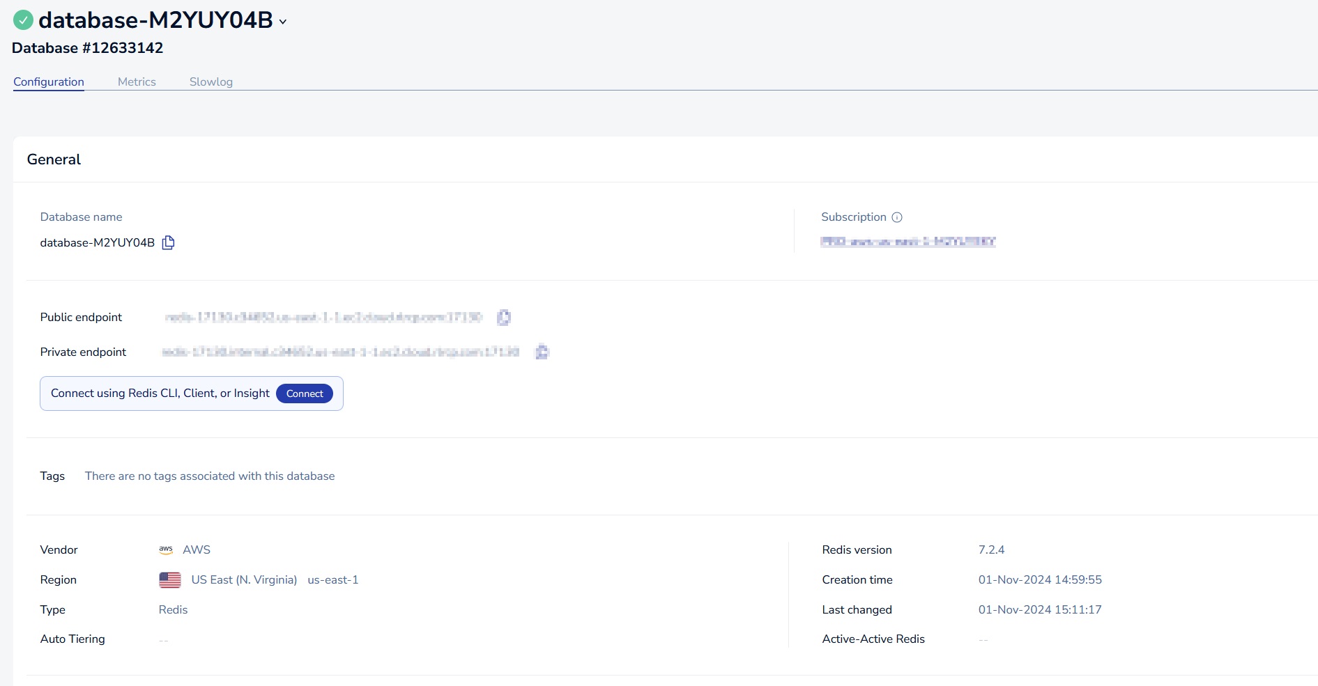 AWS Database configuration