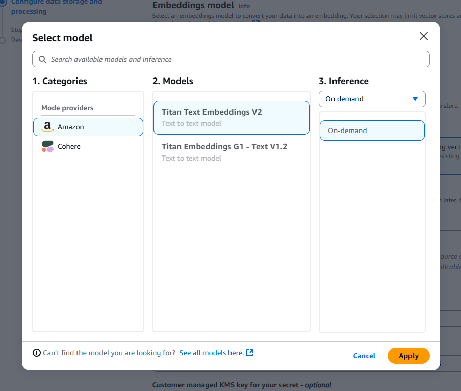 Configure vector storage