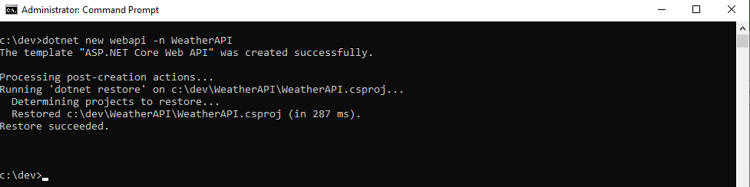 Crea un progetto WebAPI .NET