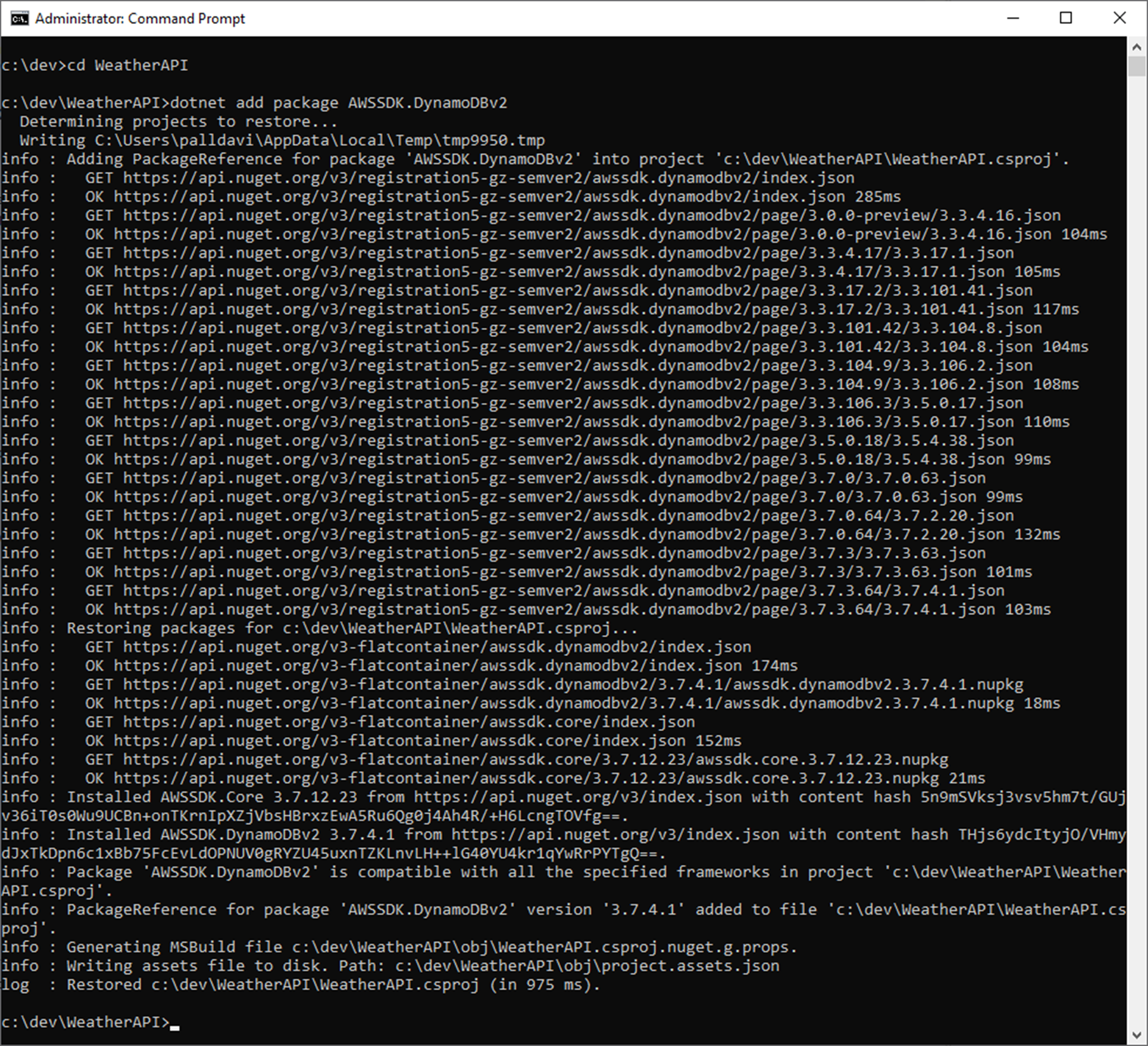 Crea un progetto WebAPI .NET