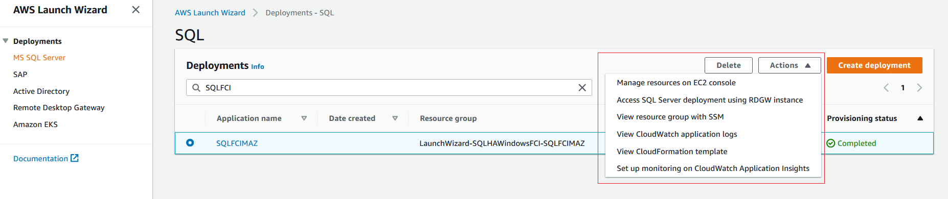AWS Launch Wizard SQL Server - Verify installed components
