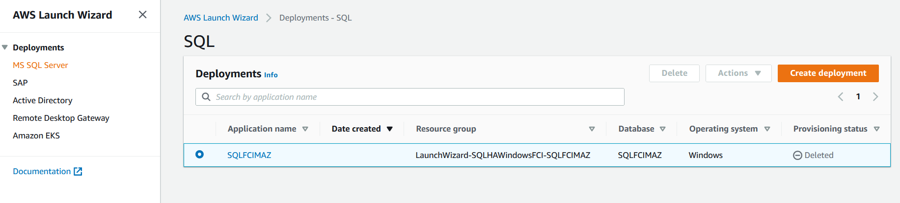 AWS Launch Wizard SQL Server Tutorial Clean Up