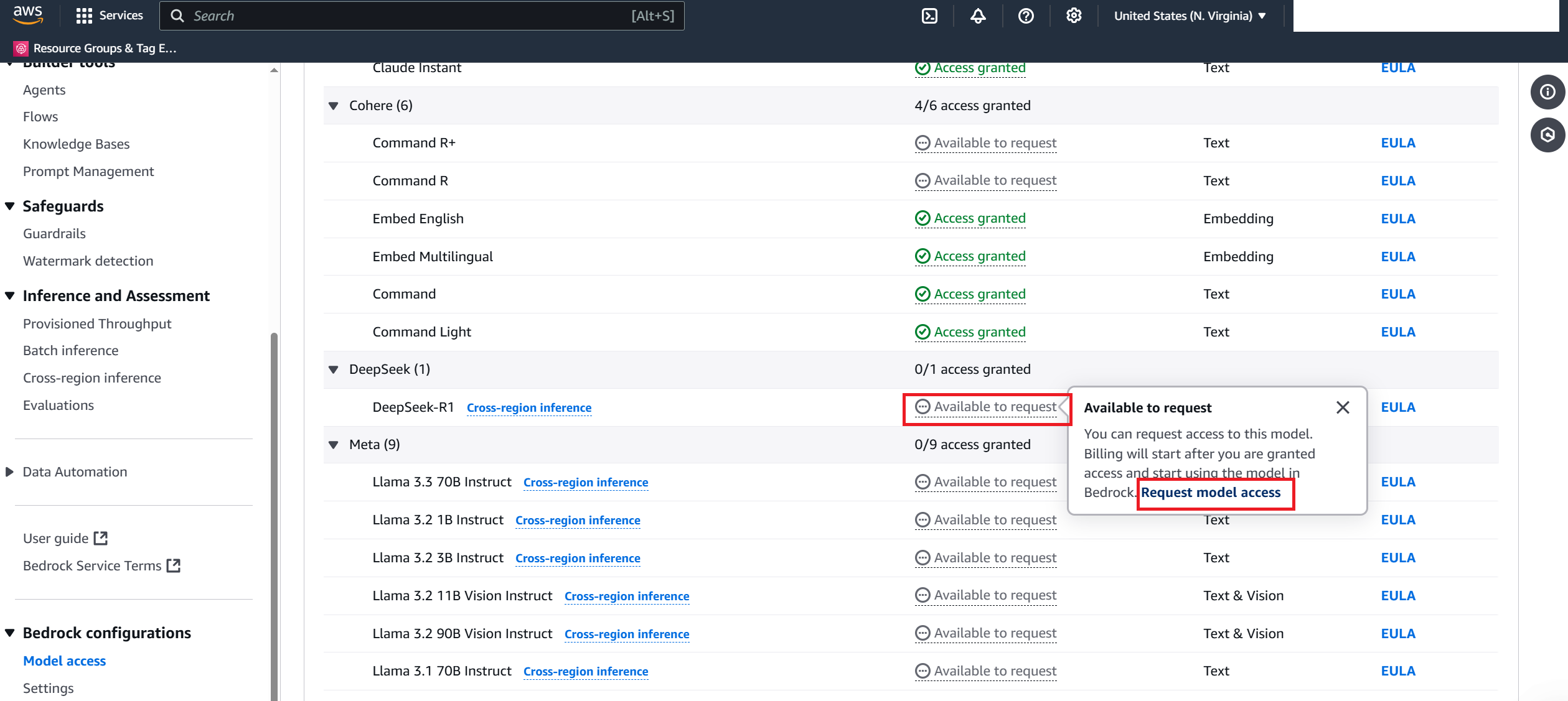 AWS Bedrock Model Access Request Interface