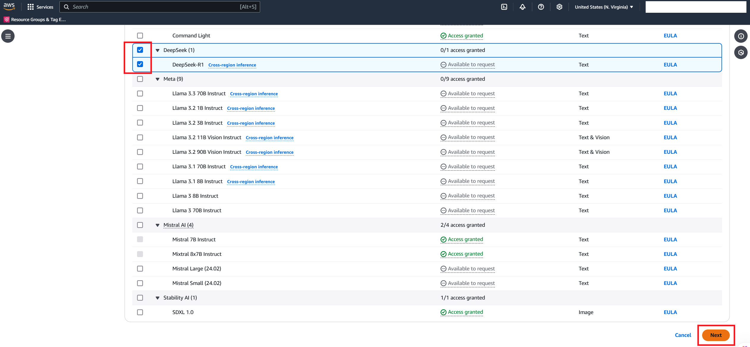 AWS Bedrock Model Selection