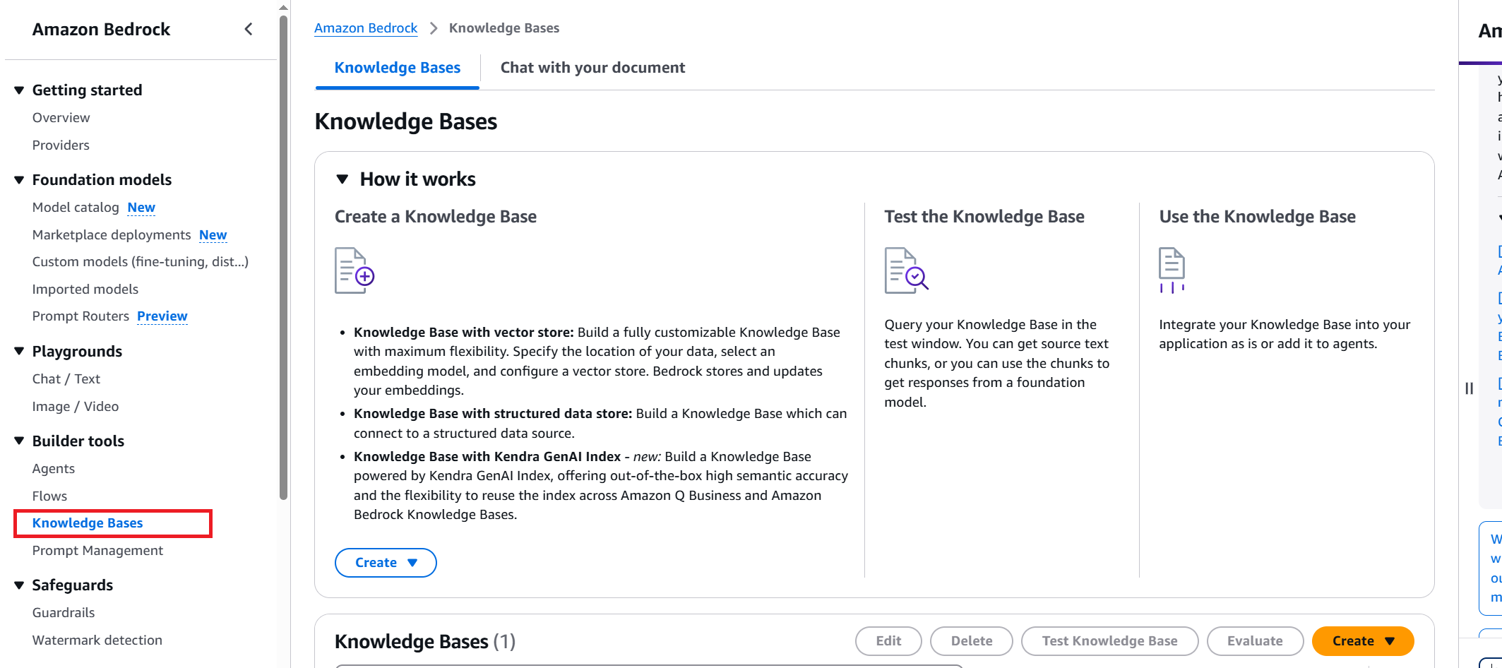 Amazon Bedrock Knowledge Bases Dashboard