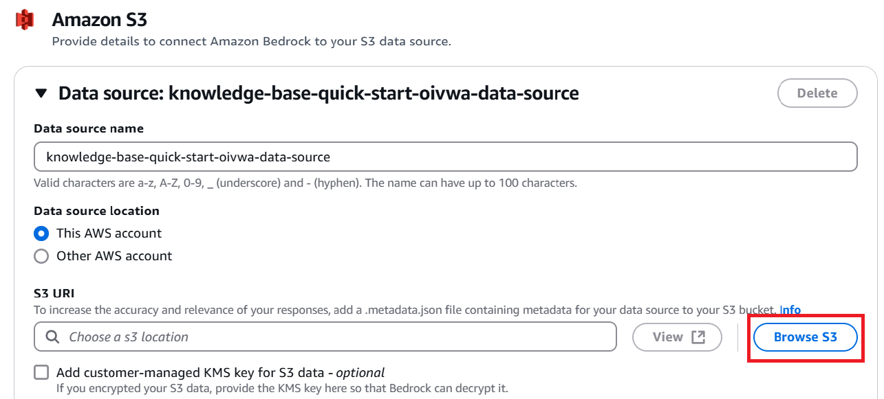 AWS Bedrock S3 Data Source Configuration
