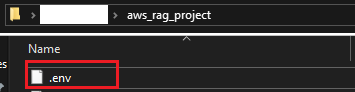 Windows Explorer AWS RAG Project Env File
