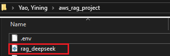 AWS RAG Project Folder with RAG DeepSeek File