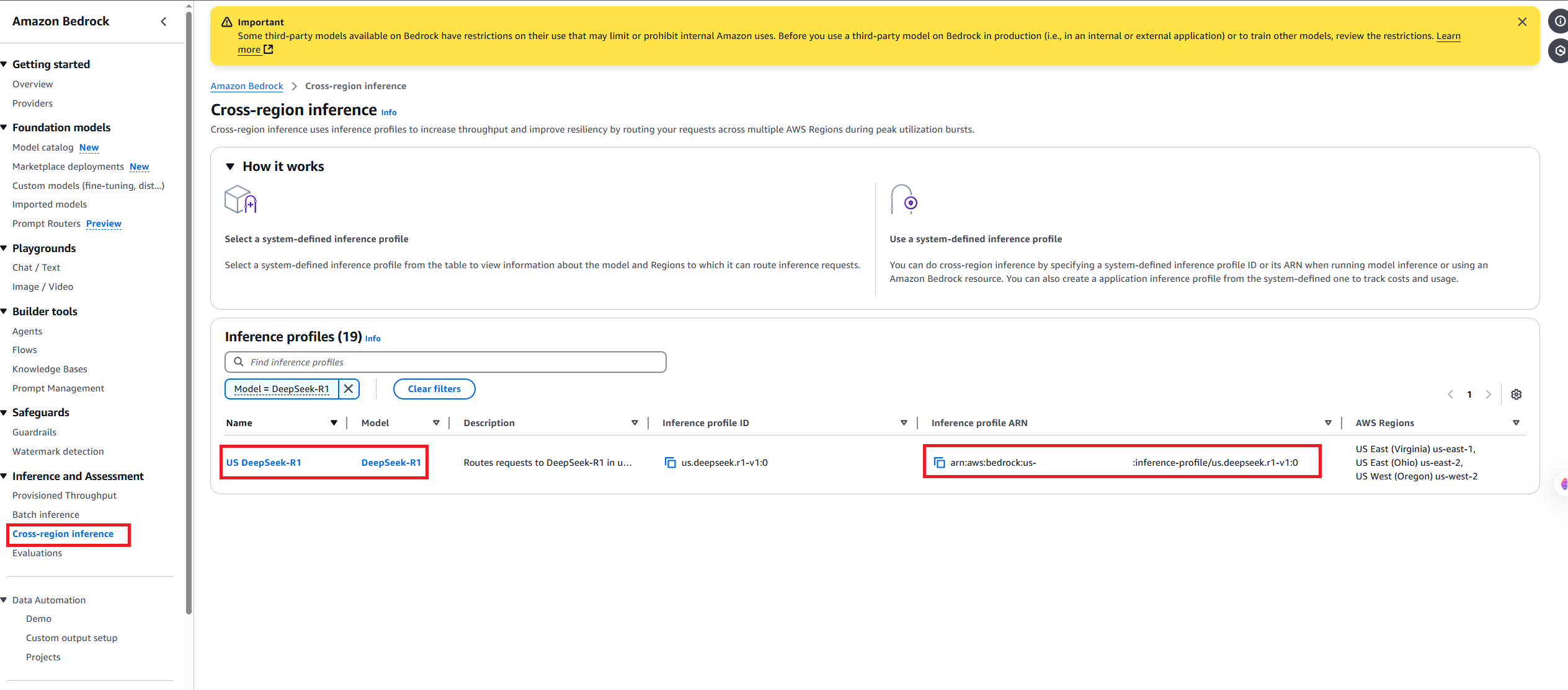 Amazon Bedrock Cross-Region Inference DeepSeek