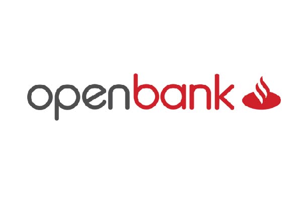Openbank logo in red and grey on a white background.