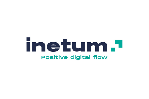 Inetum logo with the tagline 'Positive digital flow' on a white background.