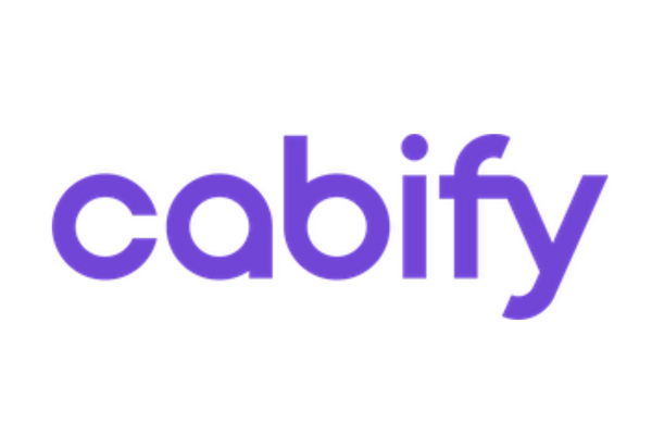Cabify logo featuring the word 'cabify' in bold purple text on a white background.