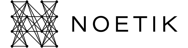 Black logo of Noetik on a transparent background.