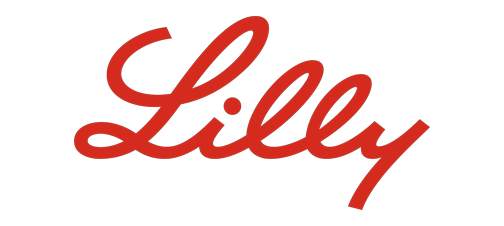 Eli Lilly company logo in red script on a transparent background.