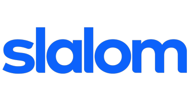 Slalom logo in bold blue text.