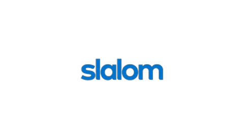 The Slalom company logo in blue text on a white background.