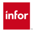 Infor logo in white text on a red square background