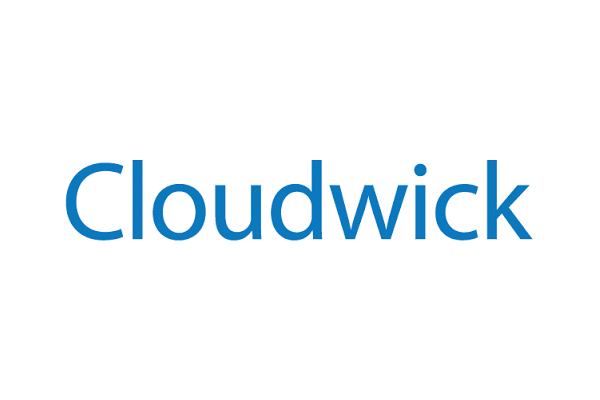 Cloudwick logo with blue text on a white background.