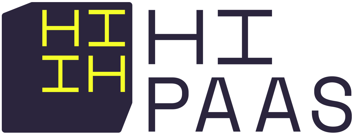 Logo for Infor HITH PAAS, featuring bold black and yellow HITH text within a polygon shape and bold 'HITH PAAS' typography to the right.