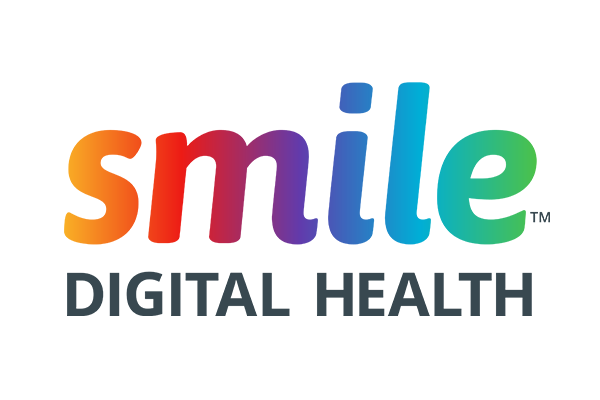 Logo for Smile Digital Health with the word 'smile' in colorful gradient letters above 'DIGITAL HEALTH' in gray text.