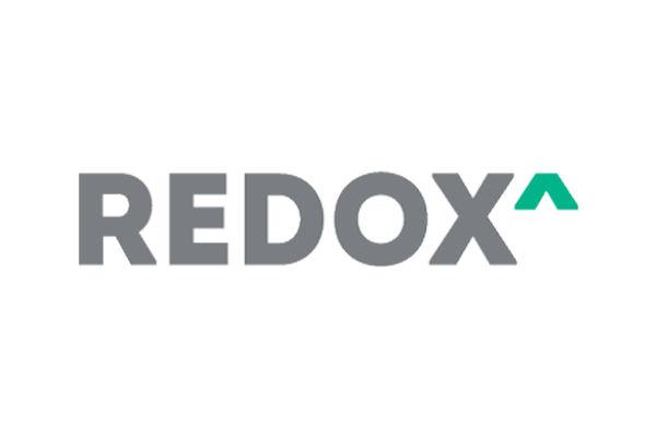 The Redox company logo in grey with a green accent on a white background.