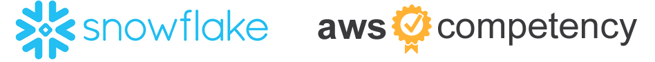 "Snowflake logo alongside AWS Competency badge."