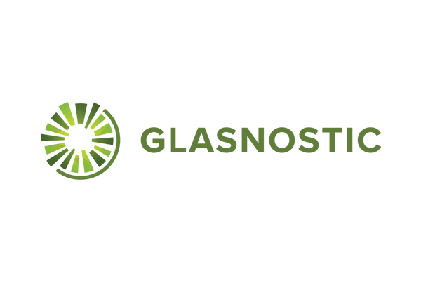 The Glasnostic logo featuring a circular green pattern and the word 'GLASNOSTIC' in green text on a white background.