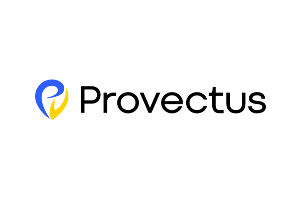 Provectus company logo with a blue and yellow design element.