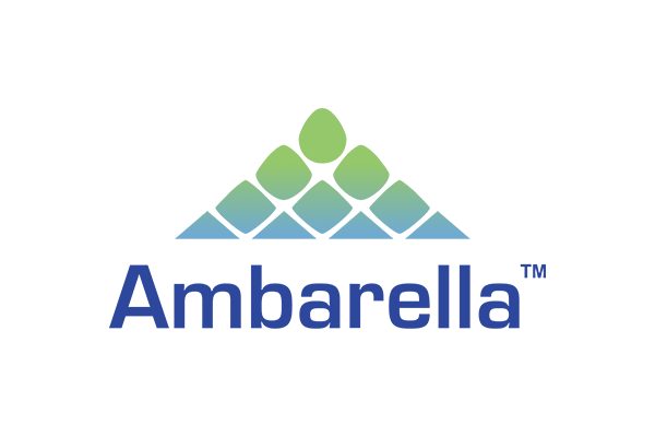 Ambarella company logo with stylized blue and green geometric design above the company name in blue text.