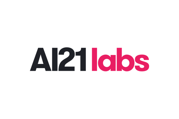 AI21 Labs company logo with a black and pink color scheme.