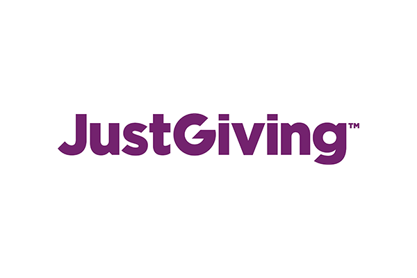 "JustGiving logo in purple text on a white background."