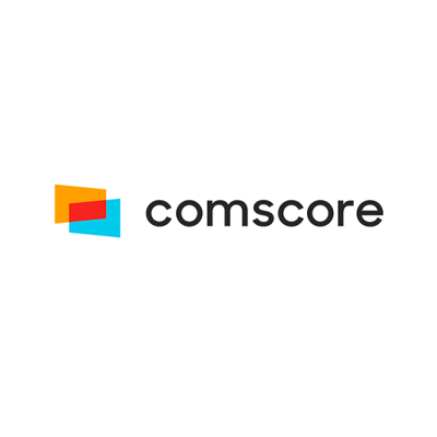 Comscore logo featuring overlapping yellow, red, and blue shapes next to the word 'comscore' on a white background.