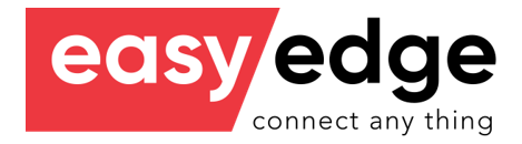 EasyEdge black logo with 'easy' in white text on a red background and 'edge' in black text on a white background.