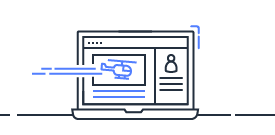 A simple line illustration of a laptop displaying a webpage, used as a blog resource icon related to media services.