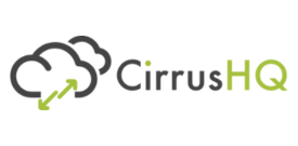 The CirrusHQ logo featuring a graphic of two overlapping clouds with an arrow pointing upward and to the right, and the text 'CirrusHQ' beside it.