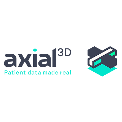 Axial company logo with a transparent background, featuring stylized text and icon in teal and dark blue.