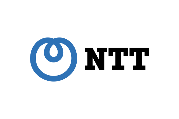 NTT company logo featuring a blue circular symbol and black 'NTT' text on a white background.