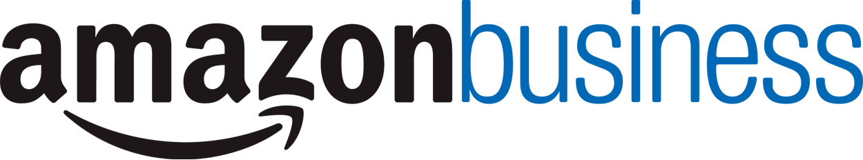 A logo with a black curved shape on the left and a blue curved shape on the right.