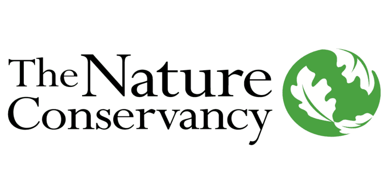 The Nature Conservancy logo featuring the organization name in black text and a green leaf graphic on the right side.