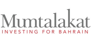Logo of Mumtalakat with the text 'Investing for Bahrain' underneath.